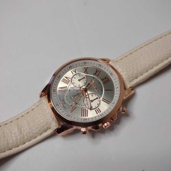 Geneva Rose Gold Tone And Off White Watch - Picture 2 of 13
